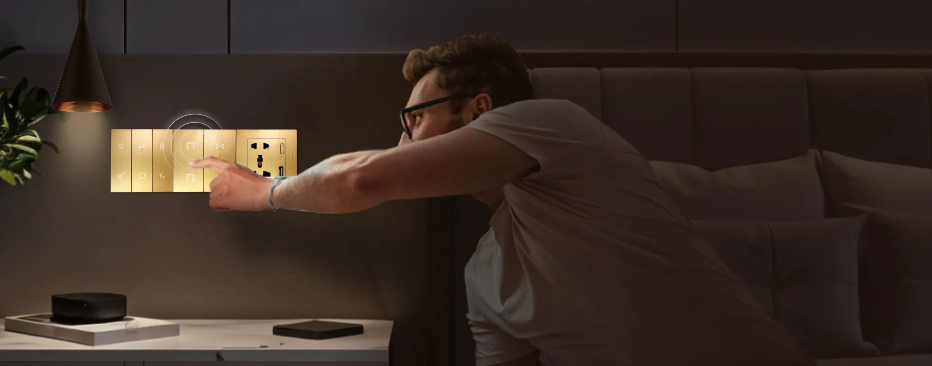 Install smart switches in your bedroom for hands-free control.