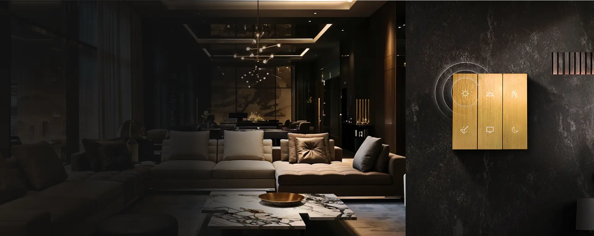 Install smart switches in your living room for hands-free control.